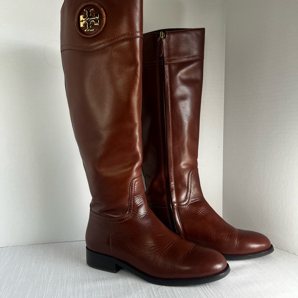 Tory Burch Brown Leather Knee-High Boots size 6